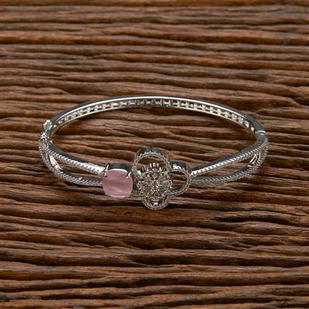 Cubic Zirconia Classic Kada With Rhodium Plating