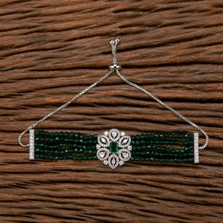 Cubic Zirconia Bandhai Bracelet With Rhodium Plating