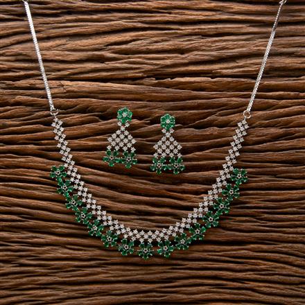 Cubic Zirconia Classic Necklace With Rhodium Plating