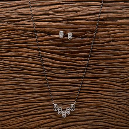 Cubic Zirconia Classic Mangalsutra With 2 Tone Rhodium Plating