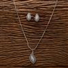 Cubic Zirconia Classic Pendant Set With Rhodium Plating