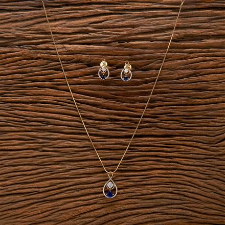 Cz Classic Pendant Set With 2 Tone Plating