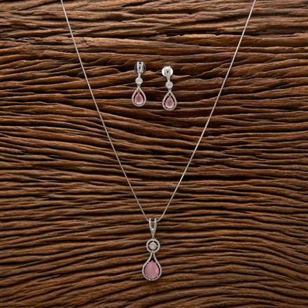 Cubic Zirconia Classic Pendant Set With Rhodium Plating
