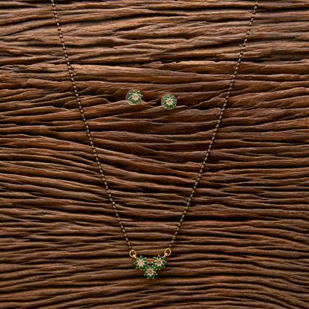 Cubic Zirconia Delicate Mangalsutra With Gold Plating