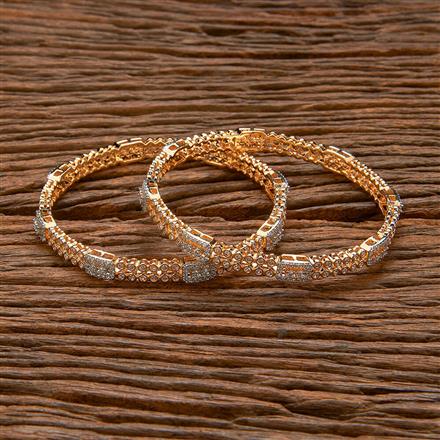 Cubic Zirconia Classic Bangles With 2 Tone Plating