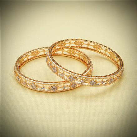 Cubic Zirconia Classic Bangles With 2 Tone Mehndi Plating