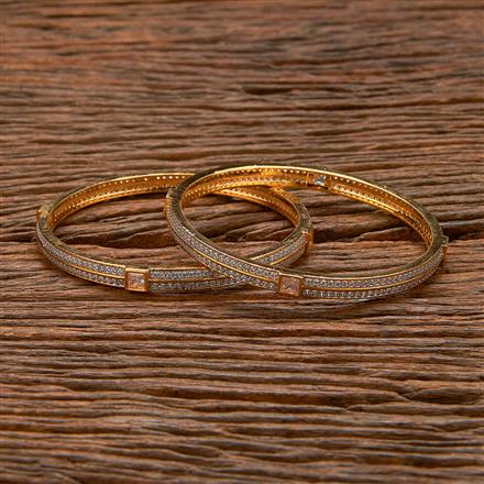 Cubic Zirconia Classic Bangles With 2 Tone Plating