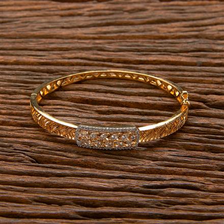 Cubic Zirconia Classic Kada With Black 2 Tone Rhodium Plating