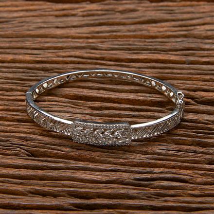 Cubic Zirconia Classic Kada With Black 2 Tone Rhodium Plating