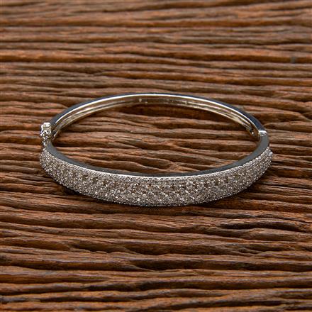 Cubic Zirconia Classic Kada With Black 2 Tone Rhodium Plating