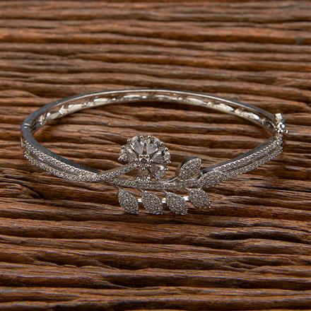 Cubic Zirconia Classic Kada With Black 2 Tone Rhodium Plating