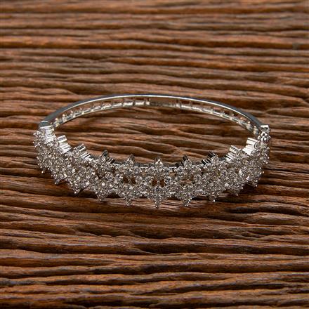 Cubic Zirconia Classic Kada With Black 2 Tone Rhodium Plating