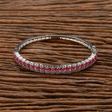 Cubic Zirconia Delicate Kada With Rhodium Plating