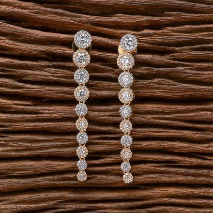 Cubic Zirconia Delicate Earring With Black 2 Tone Rhodium Plating