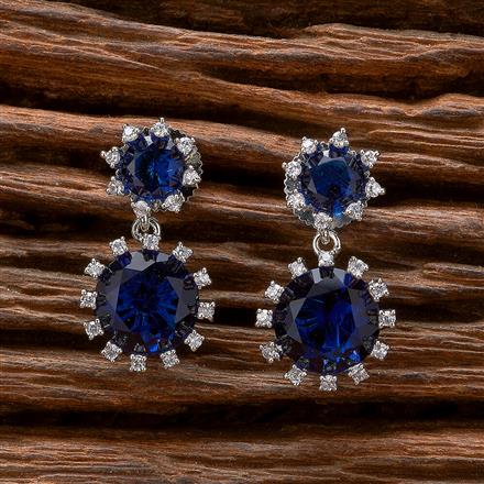 Cubic Zirconia Short Earring With Rhodium Plating