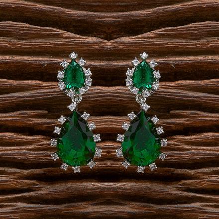 Cubic Zirconia Classic Earring With Rhodium Plating