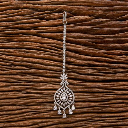 Cubic Zirconia Classic Tikka With Rhodium Plating