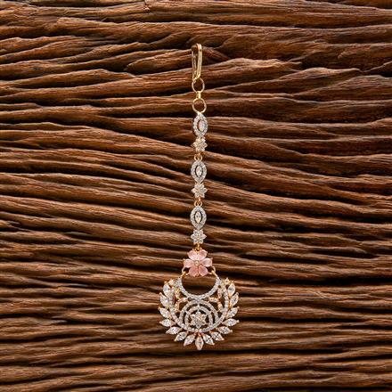 Cubic Zirconia Classic Tikka With 2 Tone Plating