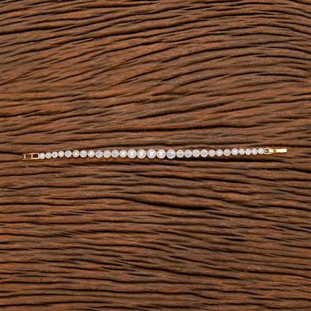 Cubic Zirconia Tennis Bracelet With 2 Tone Rhodium Plating