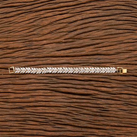 Cubic Zirconia Classic Bracelet With 2 Tone Rhodium Plating