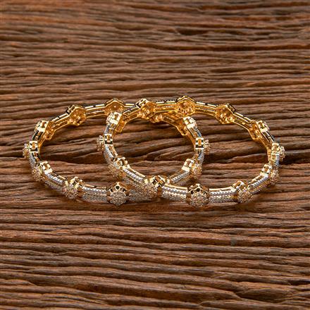Cubic Zirconia Classic Bangles With 2 Tone Plating