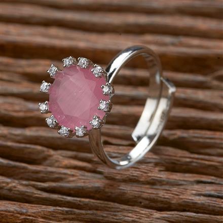 Cubic Zirconia Delicate Ring With Rhodium Plating