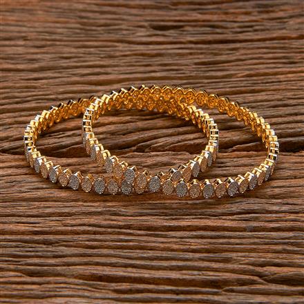 Cubic Zirconia Classic Bangles With 2 Tone Plating