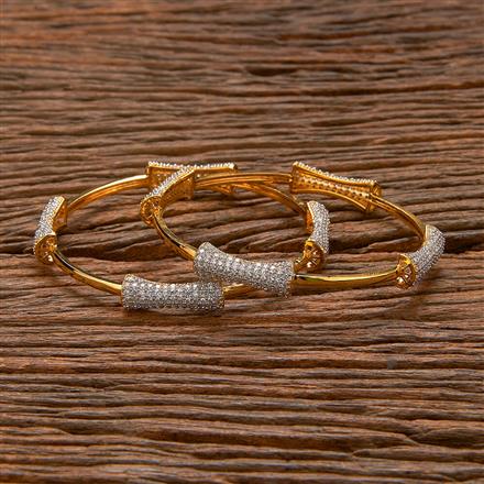 Cubic Zirconia Classic Bangles With 2 Tone Plating
