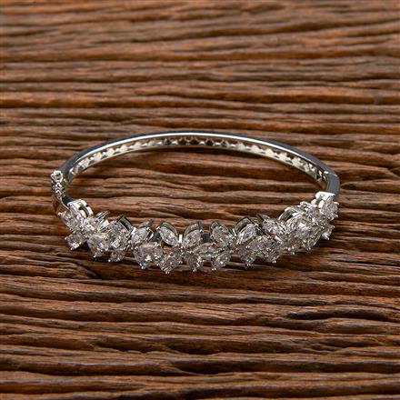 Cubic Zirconia Classic Kada With Black 2 Tone Rhodium Plating