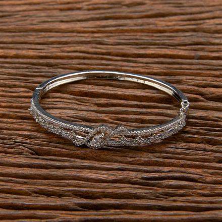 Cubic Zirconia Delicate Kada With Black 2 Tone Rhodium Plating