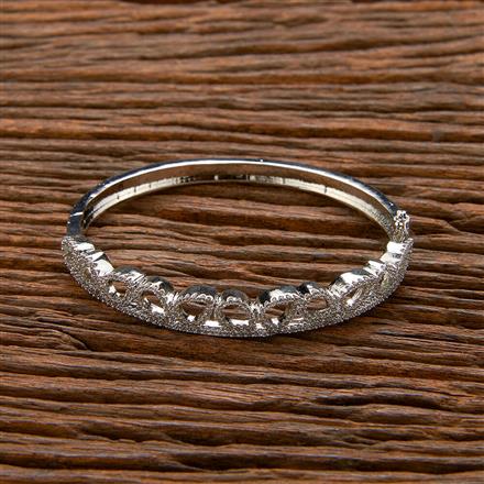 Cubic Zirconia Delicate Kada With Black 2 Tone Rhodium Plating