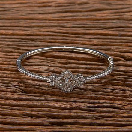 Cubic Zirconia Delicate Kada With Black 2 Tone Rhodium Plating