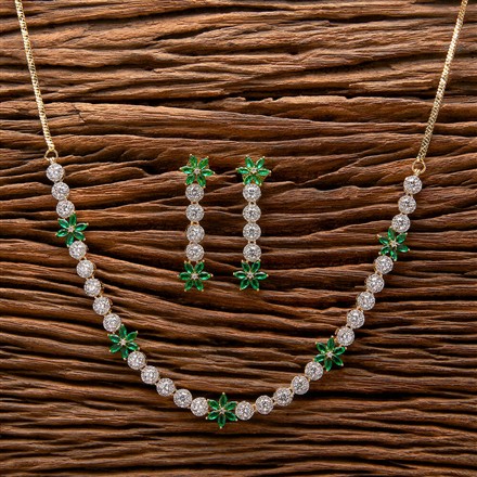 Cubic Zirconia Classic Necklace With 2 Tone Plating