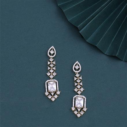 Cz Classic Earring With 2 Tone Plating