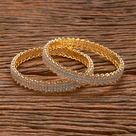 Cz Classic Bangles With 2 Tone Plating
