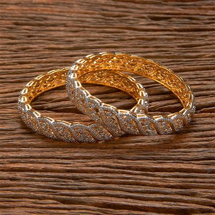 Cz Classic Bangles With 2 Tone Plating