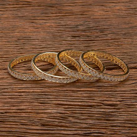 Cz Classic Bangles With 2 Tone Plating