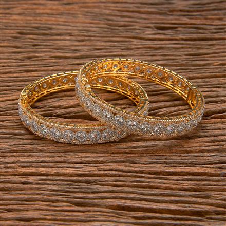Cz Openable Bangles With 2 Tone Plating