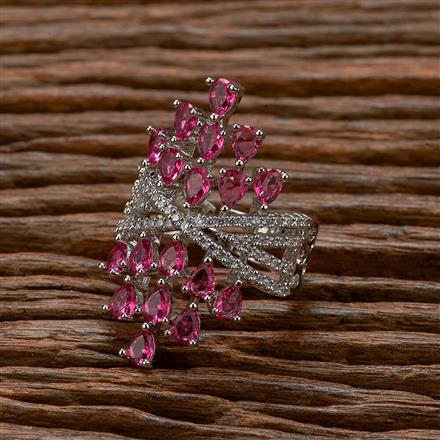 Cz Adjustable Ring With Rhodium Plating