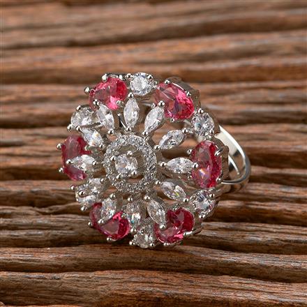 Cz Adjustable Ring With Rhodium Plating
