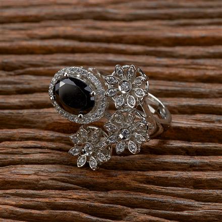 Cz Adjustable Ring With Rhodium Plating