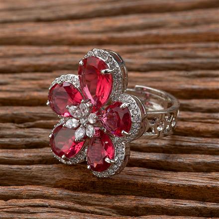 Cz Adjustable Ring With Rhodium Plating