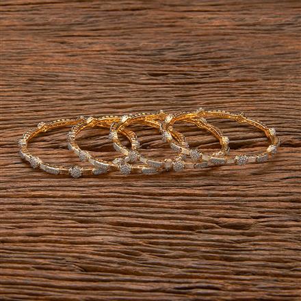 Cz Classic Bangles With 2 Tone Plating