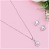 Cz Classic Pendant Set With Rhodium Plating