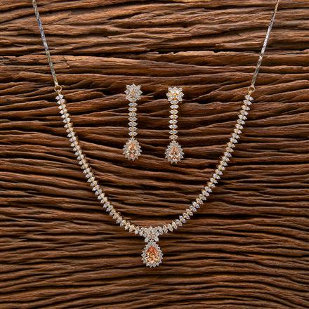 Cz Classic Necklace With 2 Tone Plating