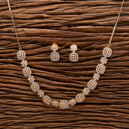 Cz Classic Necklace With 2 Tone Plating