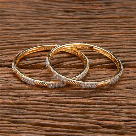 Cz Classic Bangles With 2 Tone Plating