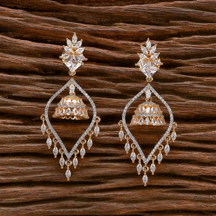 Cz Classic Jhumki With 2 Tone Rhodium Plating