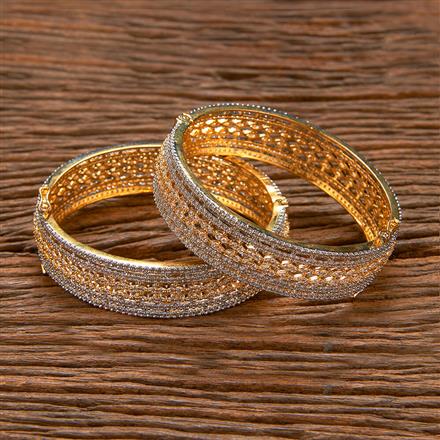 Cz Classic Bangles With 2 Tone Plating