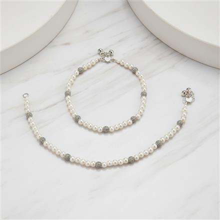 Cz Moti Payal With Rhodium Plating